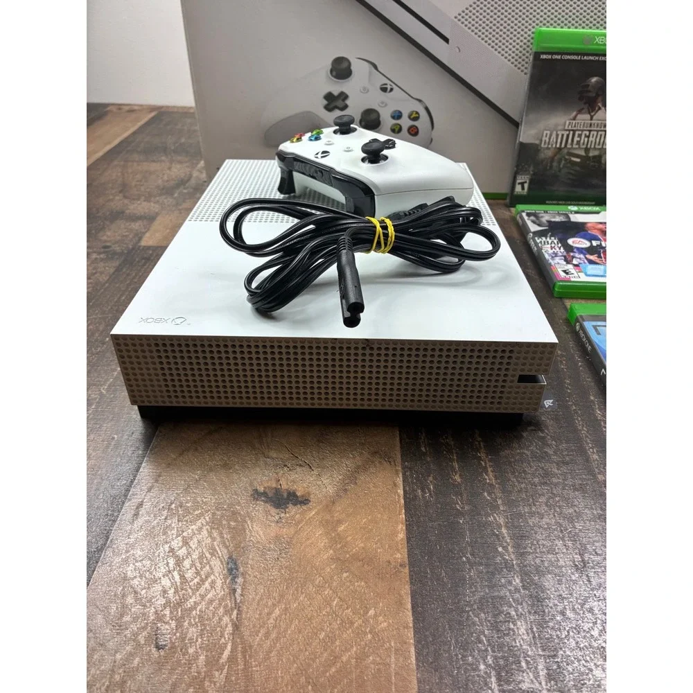 Microsoft Xbox One S 1TB Console White Bundle with 4 Games FIFA 21 PUBG ReCore